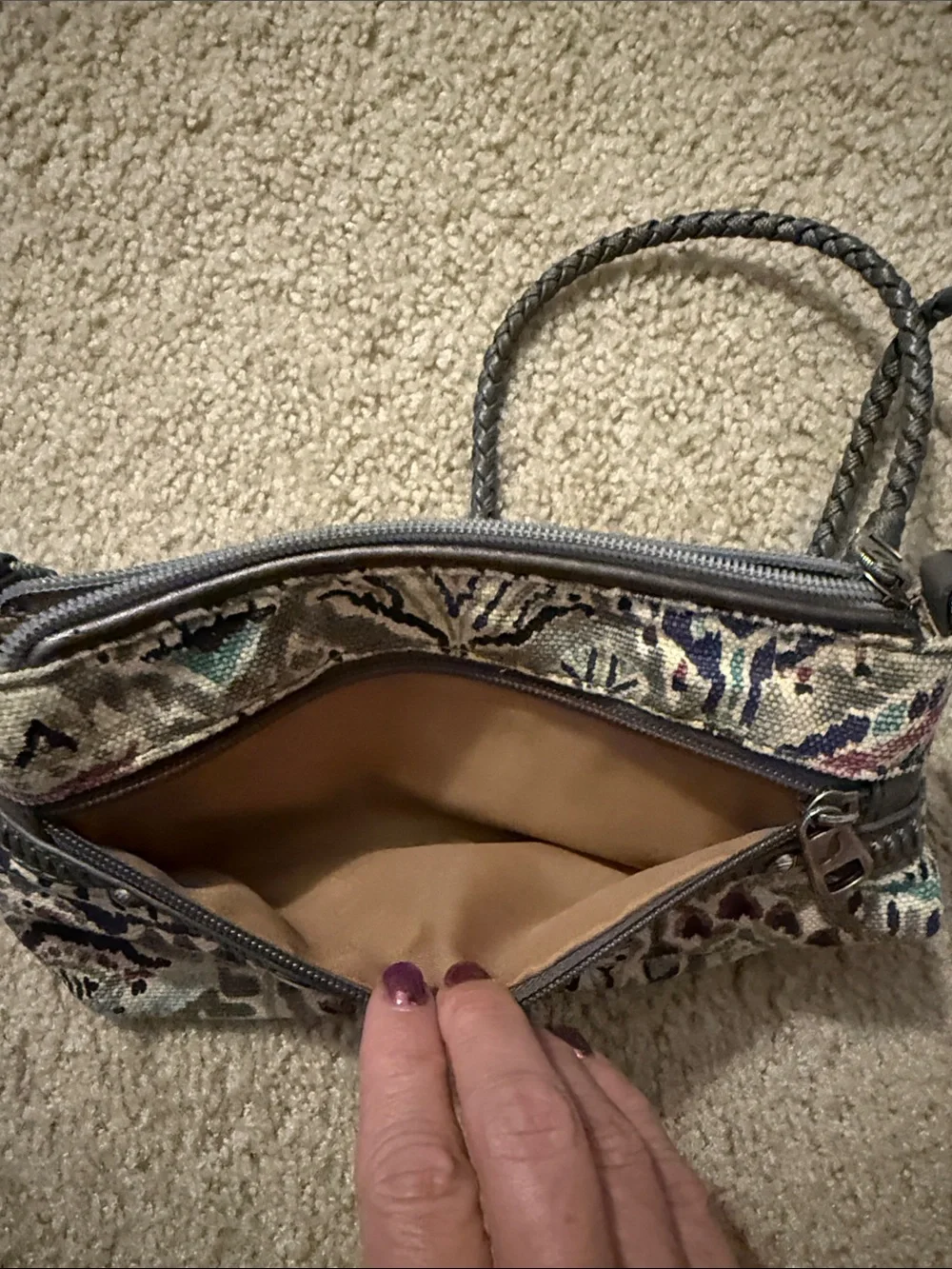 Sakroots Artist Circle Geometric Patterned Crossbody with Braided Strap